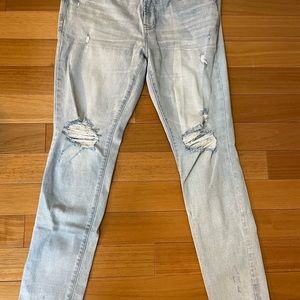 Pacsun Stacked Skinny 33x30 light wash distressed ripped jeans